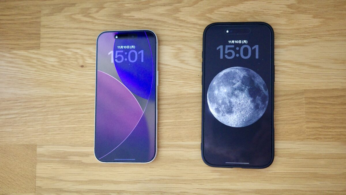 iPhone17とiPhone Airを並べた写真