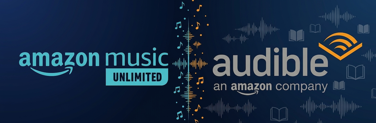 amazon music unlimitedとaudibleのロゴ
