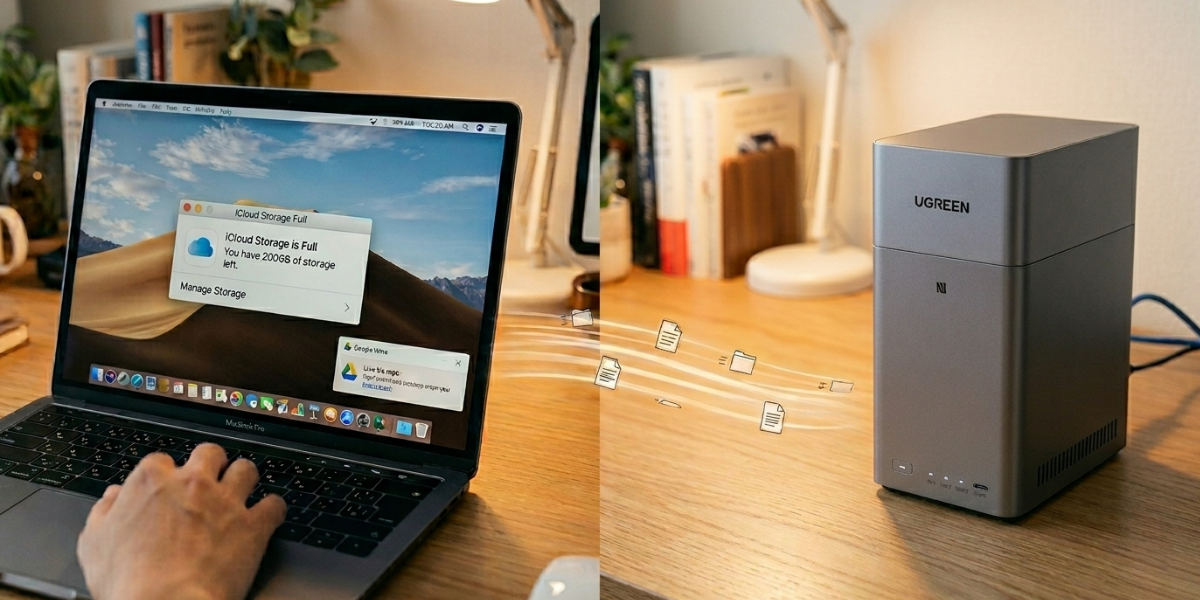 NASにデータを移している写真